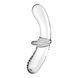 Скляний ділдо двосторонній Satisfyer Double Crystal Transparent (діаметр 3,5-3,8 см) картинка 4