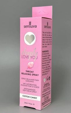 Спрей для глибокого мінету Sensuva Deeply Love You Cotton Candy, солодка вата (29 мл) зображення