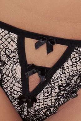 Жіночі сексуальні трусики Passion Exclusive ALISON THONG Чорно-білі S/M зображення