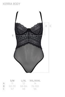 Еротичне боді Passion ECO KERRIA BODY black, розмір L/XL зображення