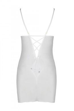 Сорочка с вырезами на груди + стринги Passion LOVELIA CHEMISE white, размер S/M картинка