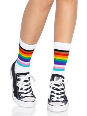 Шкарпетки жіночі в смужку Leg Avenue Pride crew socks Rainbow, розмір 37&ndash;43  зображення