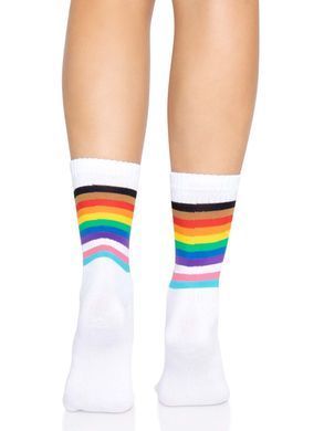 Шкарпетки жіночі в смужку Leg Avenue Pride crew socks Rainbow, розмір 37&ndash;43  зображення