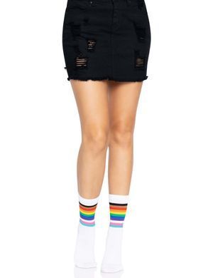 Шкарпетки жіночі в смужку Leg Avenue Pride crew socks Rainbow, розмір 37&ndash;43  зображення