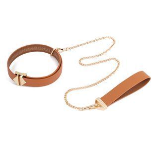 Повідець LOCKINK Tied Collar with Leash Set Brown зображення