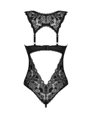 Мереживне боді з відкритим доступом Obsessive Donna Dream crotchless teddy Black, розмір XS/S зображення