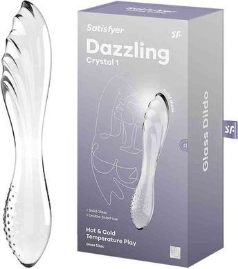 Скляний дилдо двосторонній Satisfyer Dazzling Crystal 1 Transparent (діаметр 3,6 см) зображення