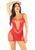 Еротична сукня - сітка Leg Avenue Lace and Net Mini Dress with Dual Strap One Size, Red зображення