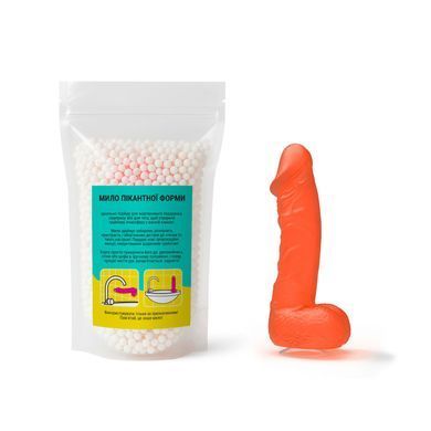 Крафтове мило-член з присоскою натуральне Чистий Кайф MEDIUM Orange (висота 15 см) зображення