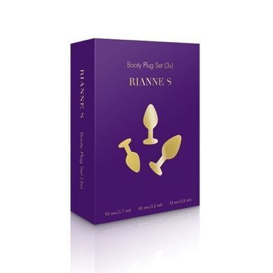Набор анальных пробок с кристаллом Rianne S: Booty Plug Set Black (диаметр 2,7 см, 3,5 см, 4,1 см) картинка