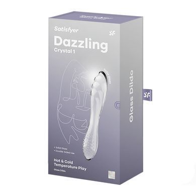 Скляний дилдо двосторонній Satisfyer Dazzling Crystal 1 Transparent (діаметр 3,6 см) зображення