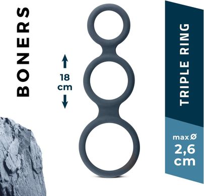 Потрійне ерекційне кільце Boners Triple Cock Ring зображення