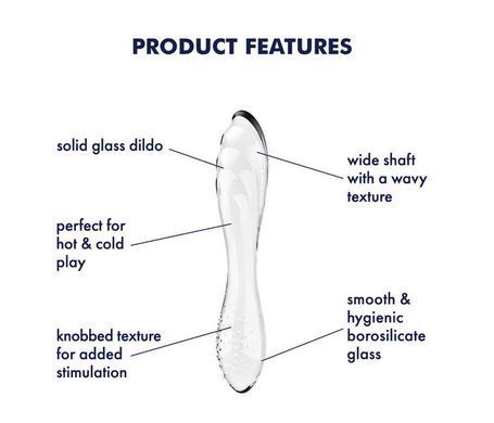 Скляний дилдо двосторонній Satisfyer Dazzling Crystal 1 Transparent (діаметр 3,6 см) зображення