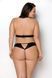 Комплект: відкритий топ та трусики з еко-шкіри із люверсами Passion Malwia Set with Open Bra black, розмір 6XL/7XL картинка 2