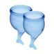 Набор менструальных чаш Satisfyer Feel Secure dark blue, синий (15 и 20 мл) картинка 1