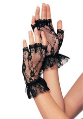 Ажурні короткі мітенки Leg Avenue Wrist length fingerless gloves Black зображення