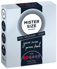 Набор тонких презервативов Mister Size pure feel, размеры 60-64-69 (3 шт) картинка