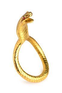 Ерекційне кільце з головою кобри Master Series Cobra King Golden Cock Ring зображення