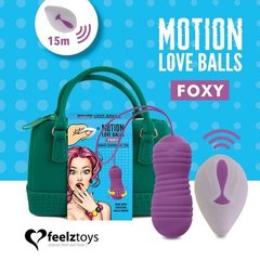Вагінальні кульки з перлиновим масажем FeelzToys Motion Love Balls Foxy (пульт ДУ + сумочка-косметичка) зображення