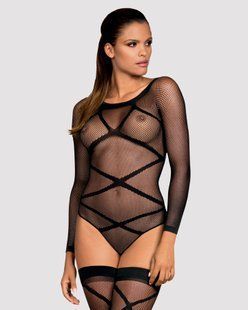 Чарівне боді з рукавами + панчохи Obsessive Bodystocking G320, розмір S/M/L зображення