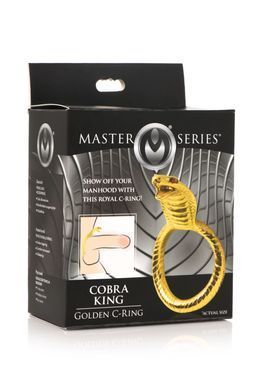 Эрекционное кольцо с головой кобры Master Series Cobra King Golden Cock Ring картинка