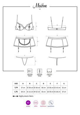 Ролевой костюм горничной Obsessive Maidme set 5-pcs, размер L/XL картинка