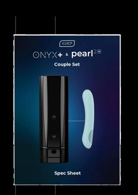 Інтерактивний набір мастурбатор + стимулятор точки G Kiiroo Onyx+ and Pearl 2+ Couple Set Turquoise зображення