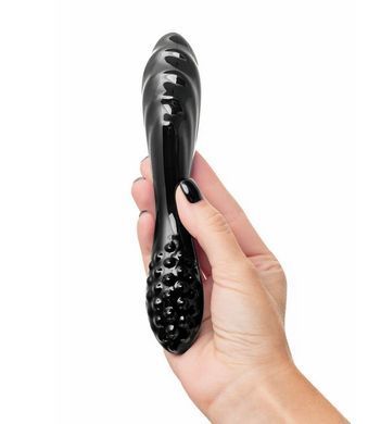 Скляний дилдо двосторонній Satisfyer Dazzling Crystal 1 Black (діаметр 3,6 см) зображення