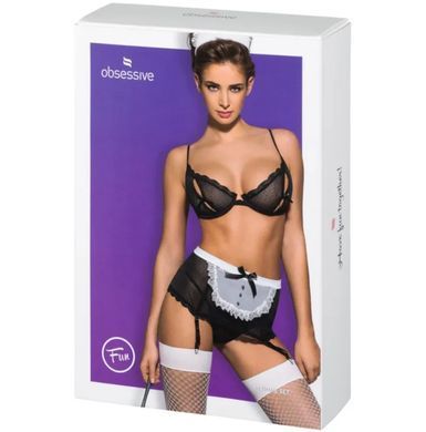 Ролевой костюм горничной Obsessive Maidme set 5-pcs, размер L/XL картинка