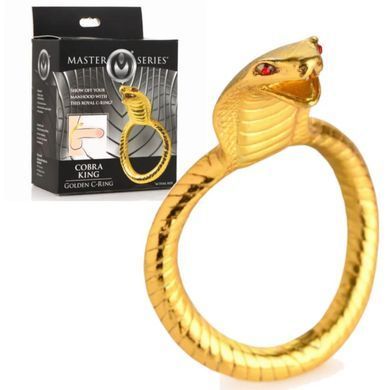 Эрекционное кольцо с головой кобры Master Series Cobra King Golden Cock Ring картинка