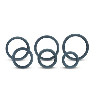 Набір плоских ерекційних кілець Boners 6-Piece Cock Ring Set (6 шт) зображення