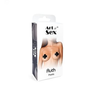 Сексуальні наклейки на груди у вигляді хреста Art of Sex Ruth, чорний зображення