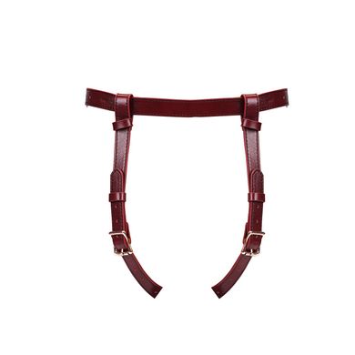 Кожаные трусики для страпона Liebe Seele Wine Red Strap on Harness картинка