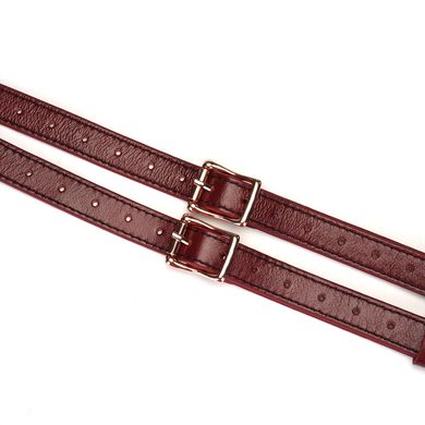 Шкіряні трусики для страпона Liebe Seele Wine Red Strap on Harness зображення