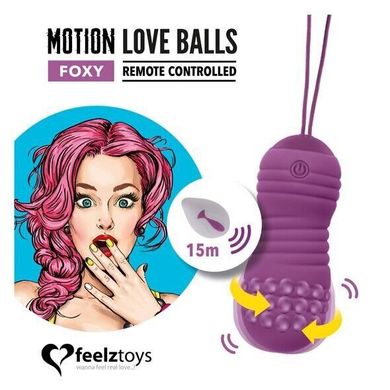 Вагинальные шарики с жемчужным массажем FeelzToys Motion Love Balls Foxy (пульт ДУ + сумочка-косметичка) картинка