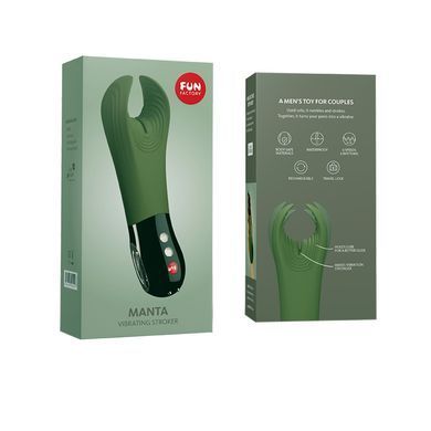 Вібратор для пеніса та парних ігор Fun Factory MANTA moss green/black зображення