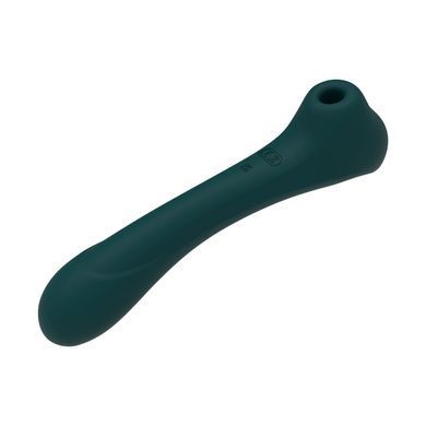 Вібратор та вакуумний стимулятор 2-в-1 Alive Quiver Teal, оновлена модель (діаметр 3,7 см) зображення