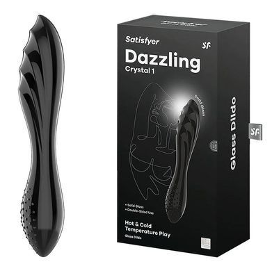 Скляний дилдо двосторонній Satisfyer Dazzling Crystal 1 Black (діаметр 3,6 см) зображення