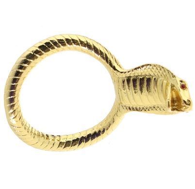 Эрекционное кольцо с головой кобры Master Series Cobra King Golden Cock Ring картинка