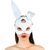 Шкіряна маска зайчика Art of Sex Bunny mask, колір Білий зображення