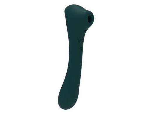 Вібратор та вакуумний стимулятор 2-в-1 Alive Quiver Teal, оновлена модель (діаметр 3,7 см) зображення