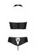 Комплект из эко-кожи: бра + трусики Passion Nancy Bikini black, размер 4XL/5XL картинка 4