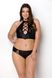 Комплект из эко-кожи: бра + трусики Passion Nancy Bikini black, размер 4XL/5XL картинка 1