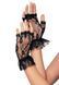 Ажурні короткі мітенки Leg Avenue Wrist length fingerless gloves Black зображення