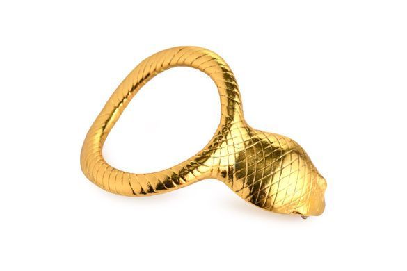 Эрекционное кольцо с головой кобры Master Series Cobra King Golden Cock Ring картинка