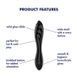 Скляний дилдо двосторонній Satisfyer Dazzling Crystal 1 Black (діаметр 3,6 см) картинка 10