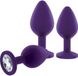 Набор анальных пробок с кристаллом Rianne S: Booty Plug Set Purple (диаметр 2,7 см, 3,5 см, 4,1 см) картинка 4