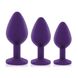 Набір анальних пробок з кристалом Rianne S: Booty Plug Set Purple (діаметр 2,7 см, 3,5 см, 4,1 см) картинка 5