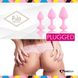 Набор силиконовых анальных пробок FeelzToys Bibi Butt Plug Set 3 pcs Pink (диаметр 3 - 3,5 - 4 см) картинка 5