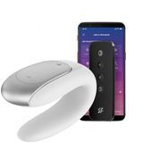 Смарт-вібратор для пар з пультом ДУ Satisfyer Double Fun White (ширина 3 см) зображення